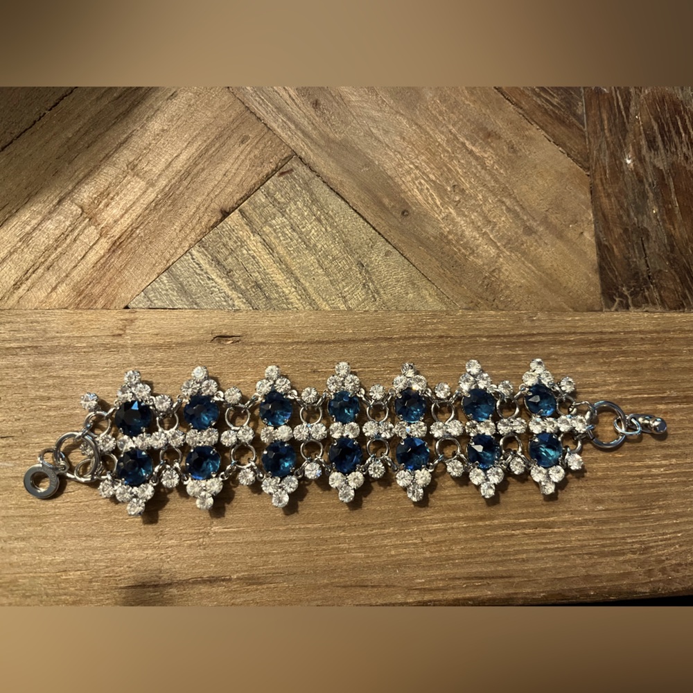 Diamond & Sapphire Rhinestone Bracelet